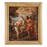 Girolamo Pesci, Battesimo di Gesu', oil on canvas