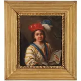 Antonio Amorosi, Ritratto di bambina con frutta / Ritratto di bambino con disegno e pappagallo