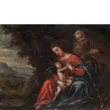 Carlo Francesco Nuvolone, Riposo nella fuga in Egitto, oil on copper