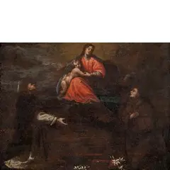 Simone Pignoni, Madonna col Bambino e Santi, oil on panel