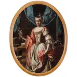 Carlo Amalfi, Ritratto di dama, oil on canvas ovale