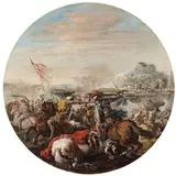 Francesco Simonini, Battaglia, oil on panel