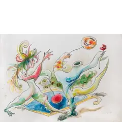 SENZA TITOLO, 1996 by Giuseppe Lizzini, Acquarello su cartoncino, offered Jun 2015
