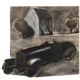 ILLUSTRAZIONE DELLA NOVELLA LA CATTEDRALE DI ORLY, 1929 by Mario Sironi, tempera diluita, offered Jun 2015