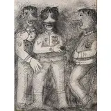 Enrico Baj, GENERALI, 1971, ink on paper