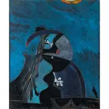 Gianni Dova, UCCELLO DA RAPINA, ANNI 50, oil on canvas