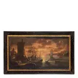 Adriaen van der Cabel, Paesaggio costiero con torre e navi, oil on canvas