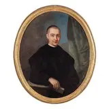 Alessandro Longhi, Ritratto di prelato, oil on canvas ovale
