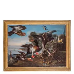 Gabriele Salci, Paesaggio con animali, oil on canvas