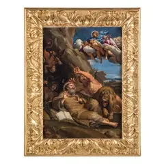 Antonio Carracci, Tentazioni di Sant'Antonio, oil on copper