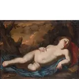 Massimo Stanzione, Bimbo dormiente, oil on canvas
