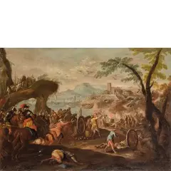 Battaglia by Ilario Spolverini, oil on canvas, offered Dec 2015