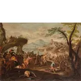 Ilario Spolverini, Battaglia, oil on canvas