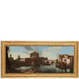 Isaac de Moucheron, Veduta del Tevere con il Castel Sant'Angelo, oil on canvas