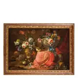Michele Antonio Rapous, Natura morta con vaso fiorito, oil on canvas