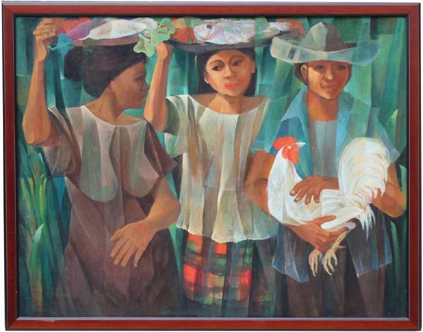 Preparing Dinner by Vicente S Manansala, Oil on board, offered Jul 2018