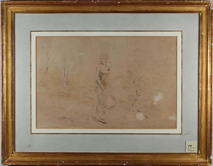 Untitled by Henry Somm, Watercolor/Pencil on paper, sold Jul 2018