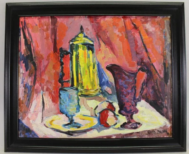 Nate Dunn, Brass Still Life 1952, Oil on board