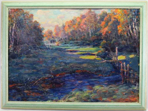 Juliette Wytsman, Foret de Soignies, Oil on board