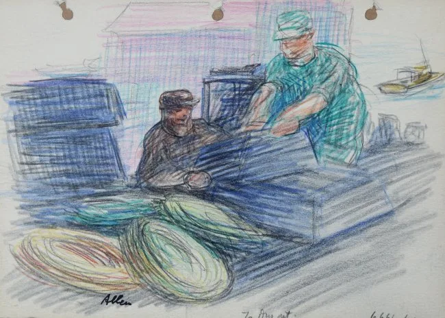 Frank Leonard Allen, To Dry Out, Pencil