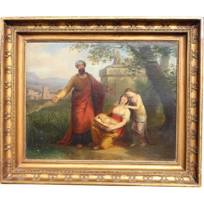 Mattieu-Ignace Bree, Abandonment of Moses, Oil on canvas
