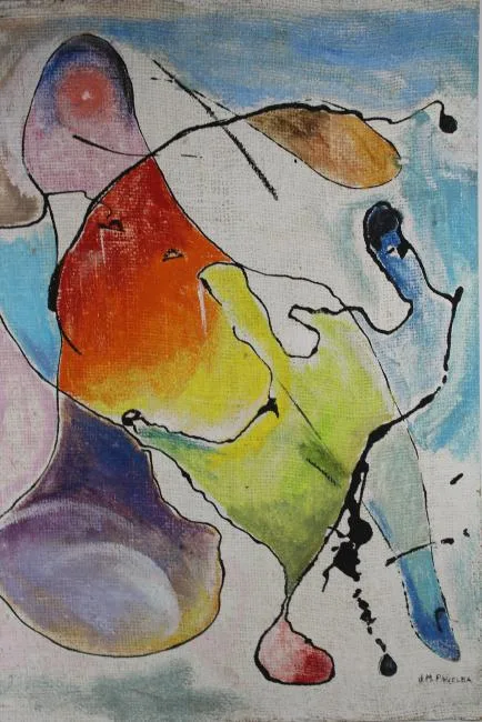 Untitled by Jaroslav Pavelka, Oil on board, sold Aug 2018