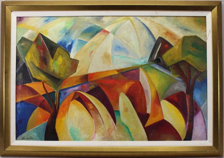 Seprematism by Alexandra Exter, oil on canvas, offered Aug 2018