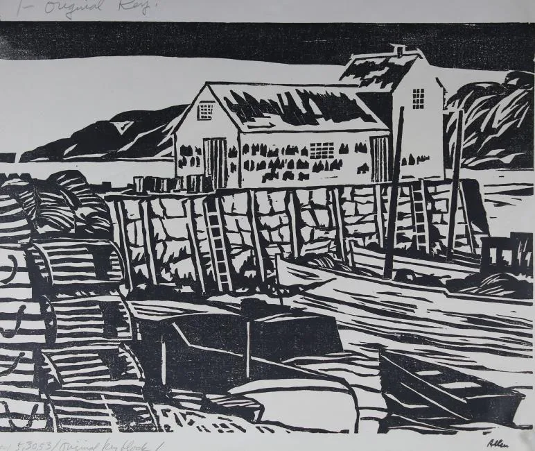 Untitled by Frank Leonard Allen, Woodblock, sold Aug 2018