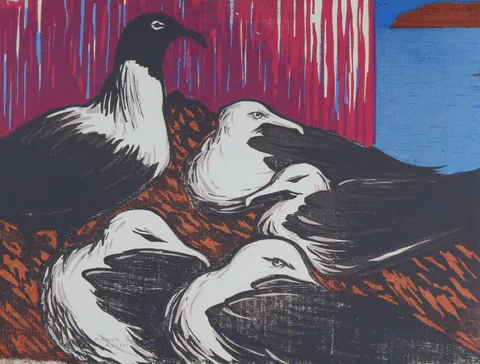 Untitled by Frank Leonard Allen, Woodblock, sold Aug 2018