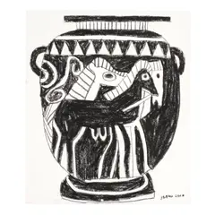 Untitled by Jonas Wood, 2010, conté crayon on paper, sold Sep 2025