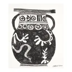 Untitled by Jonas Wood, 2010, conté crayon on paper, sold Sep 2025