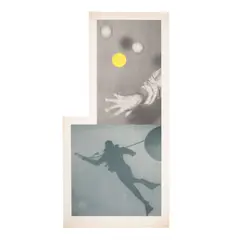 John Baldessari, Juggler's Hand (with Diver) (Hurowitz 39, Cirrus p. 189), 1988, Lithograph and screenprint in colors on irregular shaped wove paper