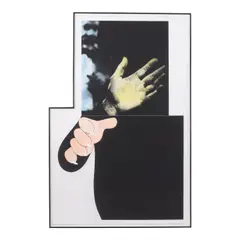John Baldessari, Two Hands (With Distant Figure) (Hurowitz 45), 1989-1990, Photogravure with etching and aquatint in colors on irregular shaped Somerset paper
