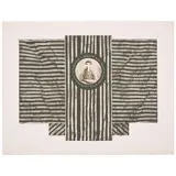 Llyn Foulkes, In Memory of F.G. Hough no. 1, 1974, Lithograph in colors with hand-painted appliqué on wove paper