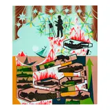 Lari Pittman, This Landscape, Beloved and Despised, Continues Regardless (Cirrus p. 334), 1989, Lithograph and screenprint in colors on wove paper