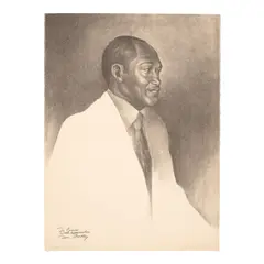 Charles White, Mayor Thomas Bradley, 1974, Lithograph on Arches paper