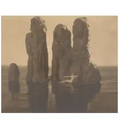 František Drtikol, Montage with Nude Figure on Rocks, c. 1930, Gelatin silver print