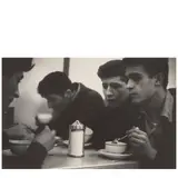 Garry Winogrand, New York (Boxer Nick Biondi and Men at a Diner), 1954, Gelatin silver print; the photographer's 'Brackman Associates' credit stamps on the reverse