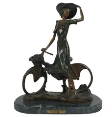 Louis Icart, Untitled, bronze on marble base