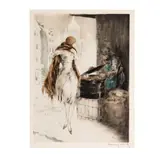 Louis Icart, colored, aquatint etching