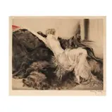 Louis Icart, Untitled, Etching with aquatint, pencil