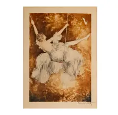 Untitled by Louis Icart, etching, drypoint, and aquatint, 1928, pencil, sold Jul 2026