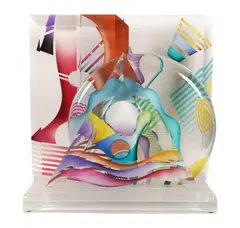 Untitled by Yankel Ginzburg, silkscreen collage on shaped acrylic panels, sold Jun 2026