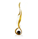 Shahrooz Nia, 2012, gold on clear crackled, acrylic