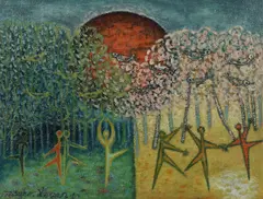 Untitled by Meir Lazar, oil on canvas,1960, sold Apr 2026