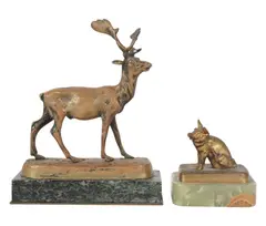 gilt by Antoine-Louis Barye, bronze on marble, each, sold Apr 2026