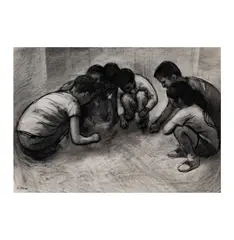 Kalman Aron, Untitled, charcoal on paper
