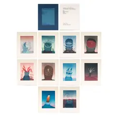 Jean-Michel Folon, Jorge Luis Borges / Les Ruines Circulairs: Dix Gravures par Folon, etching and aquatint on paper, ed. 61/95