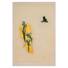 Tom Wudl, Untitled, acrylic, gold leaf and perforations on paper, 2000