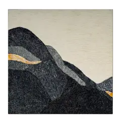 James Groleau, Untitled, mixed media collage on wood panel